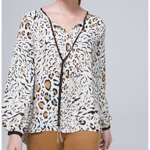 WHBM Leopard Print Blouse size M nwt